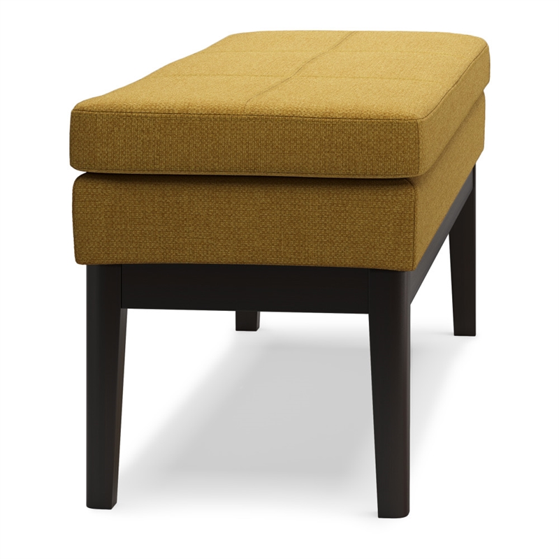 Carlson 45 inch Wide Mid Century Ottoman Bench in Marigold Woven Fabric