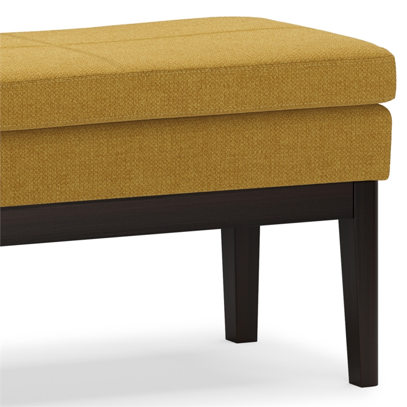 Carlson 45 inch Wide Mid Century Ottoman Bench in Marigold Woven Fabric