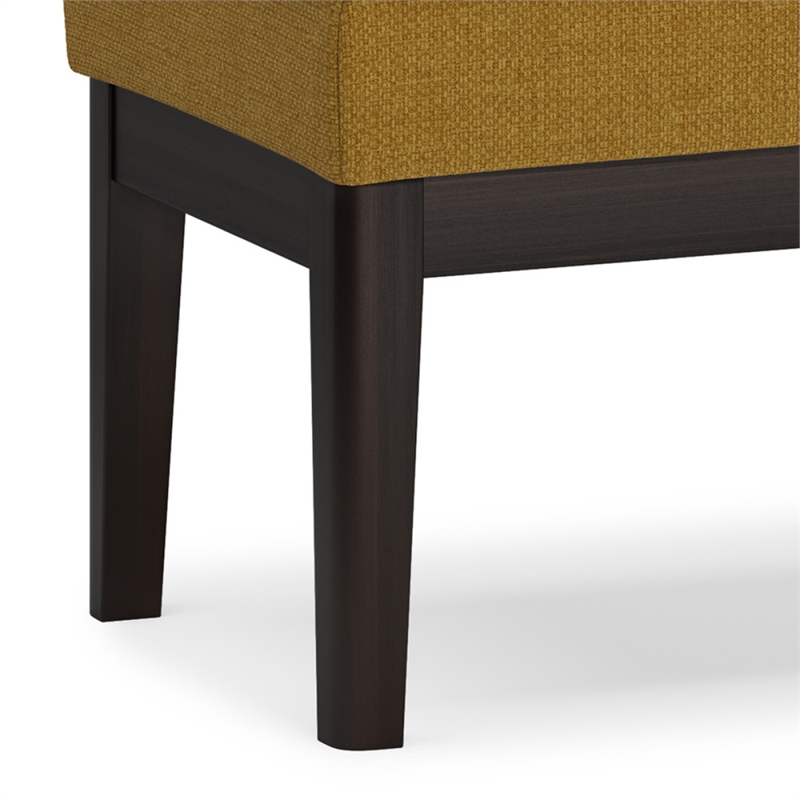 Carlson 45 inch Wide Mid Century Ottoman Bench in Marigold Woven Fabric