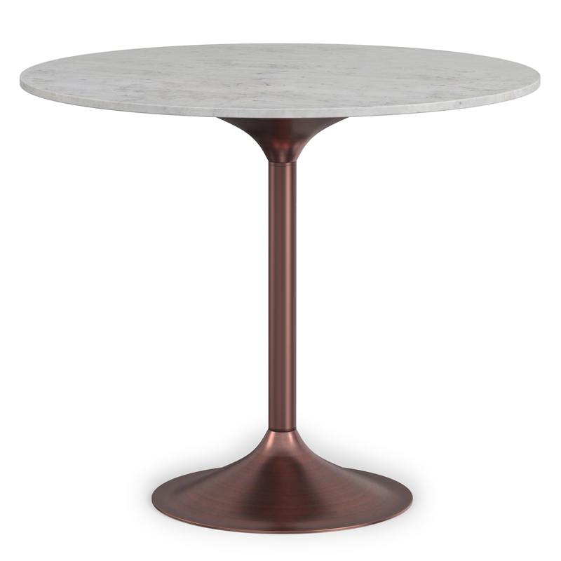 Osborne  and Iron 36 inch x 36 inch Round Contemporary Dining Table in White