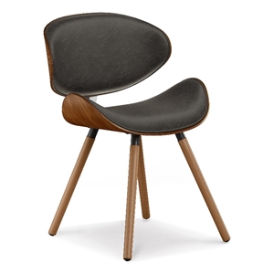 Marana Mid Century Modern Dining Chair in Distressed Brown Faux Leather