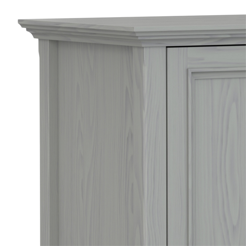 Amherst 72 inch Wide Solid Wood Transitional TV Stand in Fog Gray