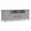 Amherst 72 inch Wide Solid Wood Transitional TV Stand in Fog Gray