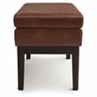 Carlson 27 inch Wide Ottoman Bench in Distressed Saddle Brown Vegan Faux Leather