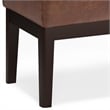 Carlson 27 inch Wide Ottoman Bench in Distressed Saddle Brown Vegan Faux Leather