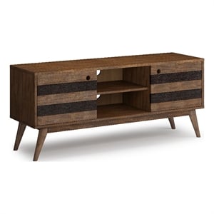 Clarkson WOOD 60&quot WD Mid Century Design TV Media Stand in Natural Aged Brown