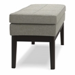 Carlson 45 inch Wide Mid Century Ottoman Bench in Greige Linen-Look Fabric