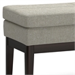 Carlson 45 inch Wide Mid Century Ottoman Bench in Greige Linen-Look Fabric