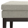 Carlson 45 inch Wide Mid Century Ottoman Bench in Greige Linen-Look Fabric