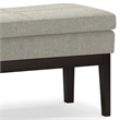 Carlson 45 inch Wide Mid Century Ottoman Bench in Greige Linen-Look Fabric