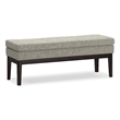 Carlson 45 inch Wide Mid Century Ottoman Bench in Greige Linen-Look Fabric
