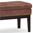 Carlson 45 inch Wide Ottoman Bench in Distressed Saddle Brown Vegan Faux Leather