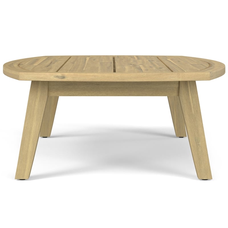 Parkside 45 inch Wide Contemporary Outdoor Coffee Table in Light Teak