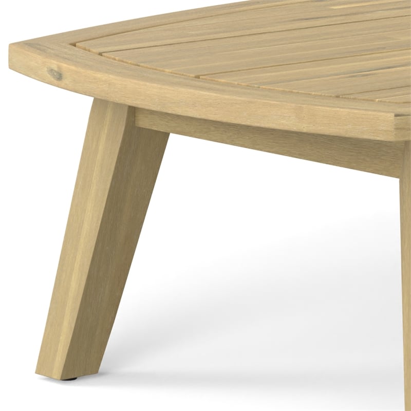 Parkside 45 inch Wide Contemporary Outdoor Coffee Table in Light Teak