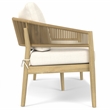 Bayshore 59 inch Wide Contemporary Outdoor Sofa in Natural Polyester Fabric