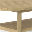 Bayshore 43 inch Wide Contemporary Outdoor Coffee Table in Light Teak