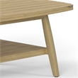 Bayshore 43 inch Wide Contemporary Outdoor Coffee Table in Light Teak