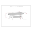 Bayshore 43 inch Wide Contemporary Outdoor Coffee Table in Light Teak