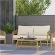Bayshore 43 inch Wide Contemporary Outdoor Coffee Table in Light Teak