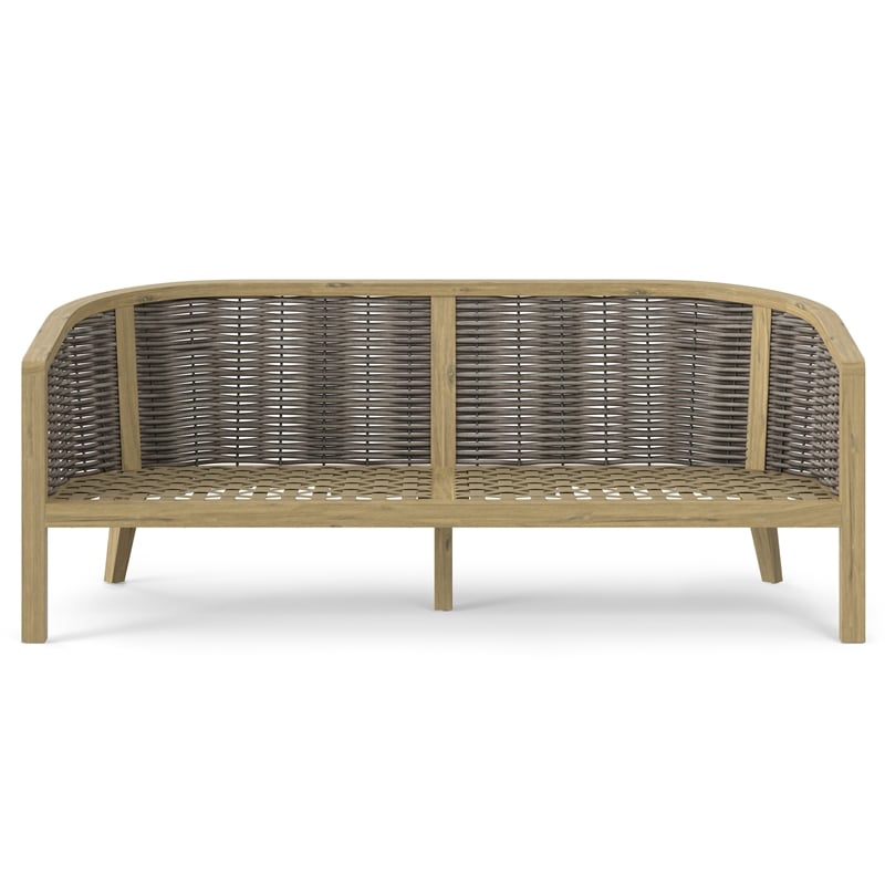 Parkside 70 inch Wide Contemporary Outdoor Sofa in Natural  Polyester Fabric