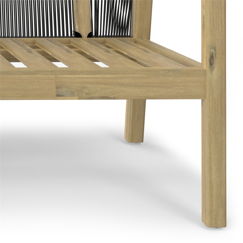 Palmetto 58 inch Wide Contemporary Outdoor Sofa in Stone Gray Polyester Fabric