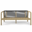Palmetto 58 inch Wide Contemporary Outdoor Sofa in Stone Gray Polyester Fabric