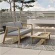 Palmetto 58 inch Wide Contemporary Outdoor Sofa in Stone Gray Polyester Fabric