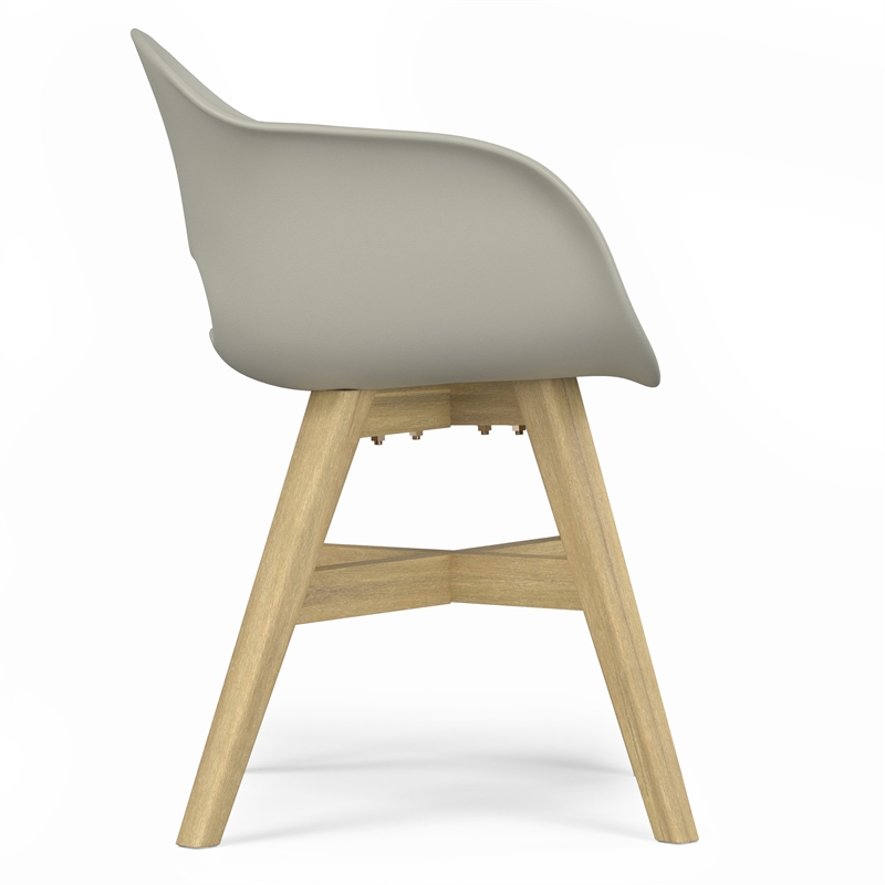 Kona Contemporary Outdoor Dining Chair in Plastic ( Set of 2 ) in Taupe
