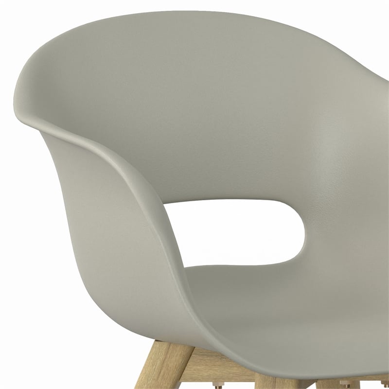 Kona Contemporary Outdoor Dining Chair in Plastic ( Set of 2 ) in Taupe
