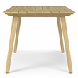 Kona 65 inch Wide Contemporary Outdoor Dining Table in Light Teak