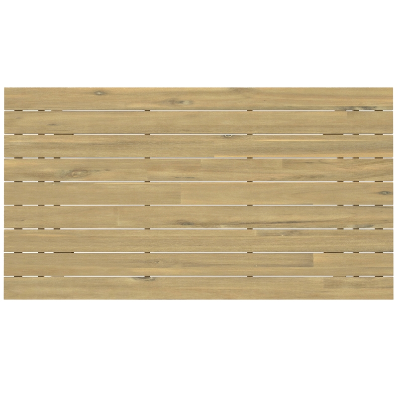 Kona 65 inch Wide Contemporary Outdoor Dining Table in Light Teak