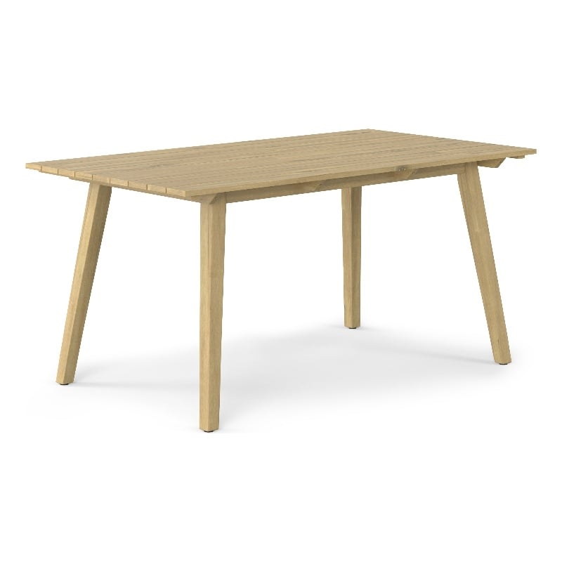Kona 65 inch Wide Contemporary Outdoor Dining Table in Light Teak