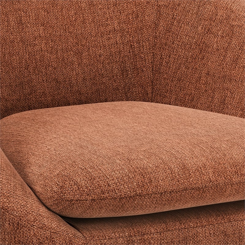 Redding Mid Century Modern Accent Chair in Rust Fabric