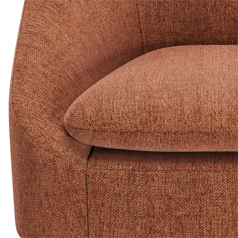 Redding Mid Century Modern Accent Chair in Rust Fabric