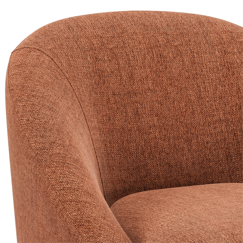 Redding Mid Century Modern Accent Chair in Rust Fabric