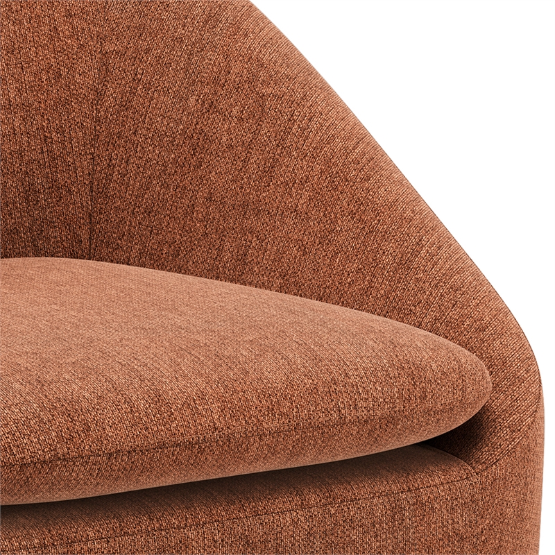 Redding Mid Century Modern Accent Chair in Rust Fabric