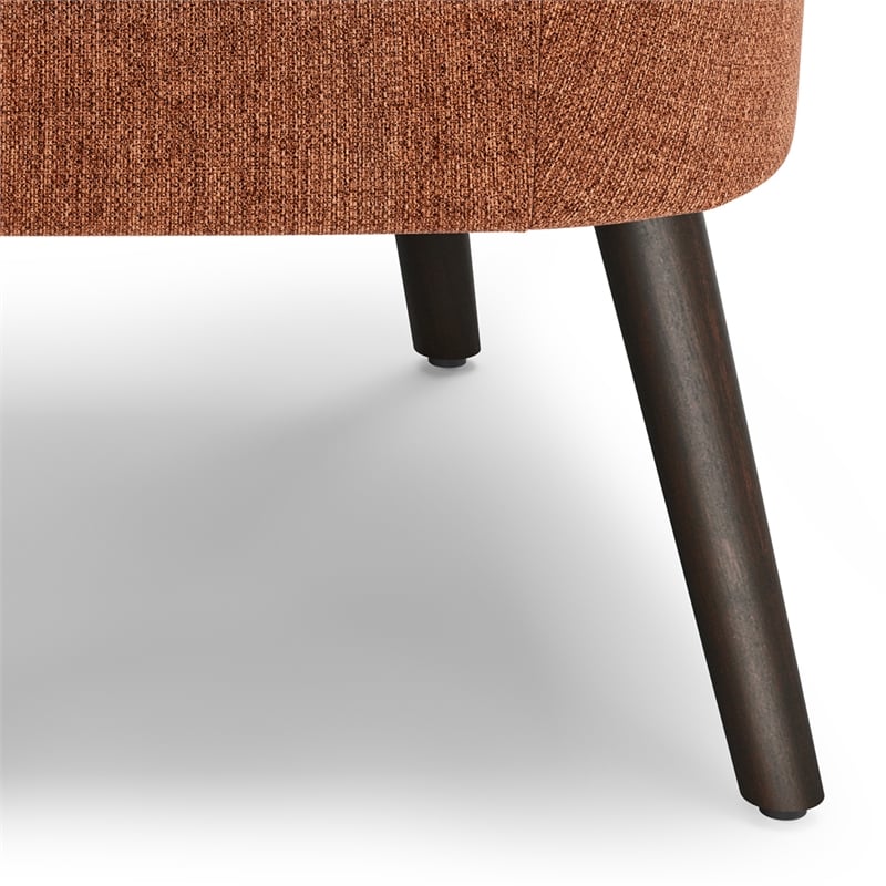 Redding Mid Century Modern Accent Chair in Rust Fabric
