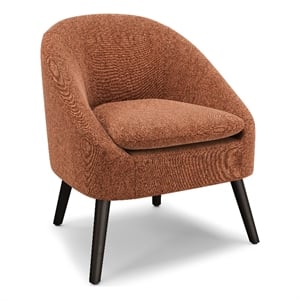 Redding Mid Century Modern Accent Chair in Rust Fabric