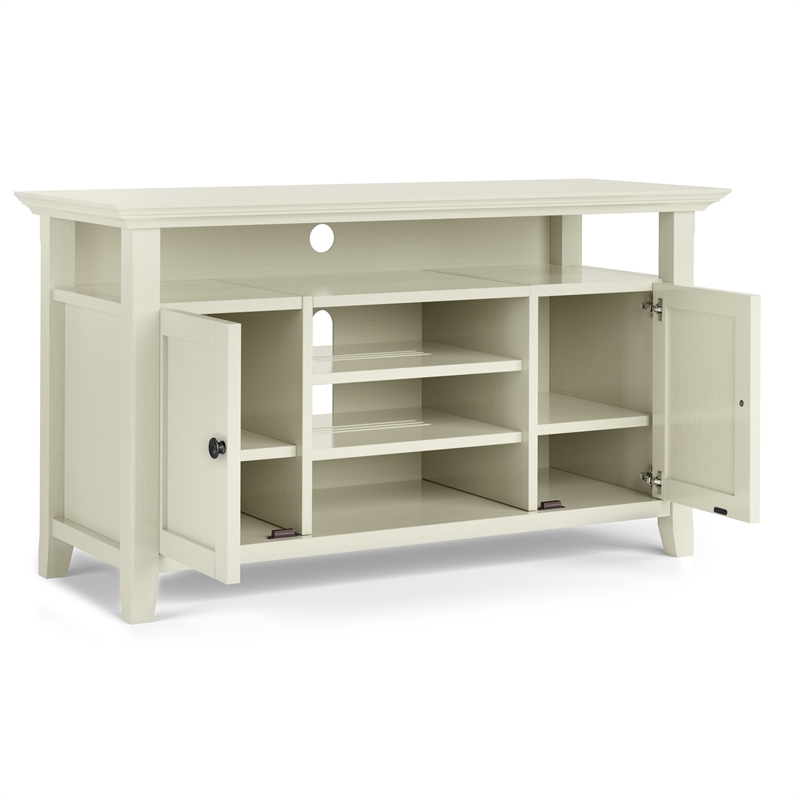 Amherst 54 inch Wide Solid Wood Transitional TV Stand in Antique White