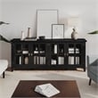 Artisan SOLID WOOD 66 inch Wide  Wide 4 Door Storage Cabinet in Black