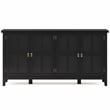 Artisan SOLID WOOD 66 inch Wide  Wide 4 Door Storage Cabinet in Black