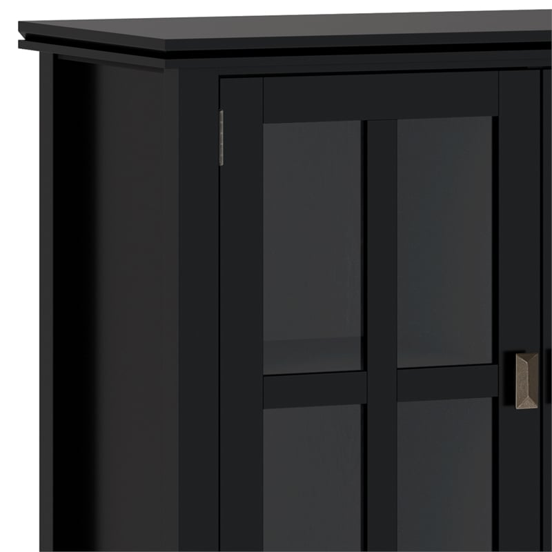 Artisan SOLID WOOD 66 inch Wide  Wide 4 Door Storage Cabinet in Black