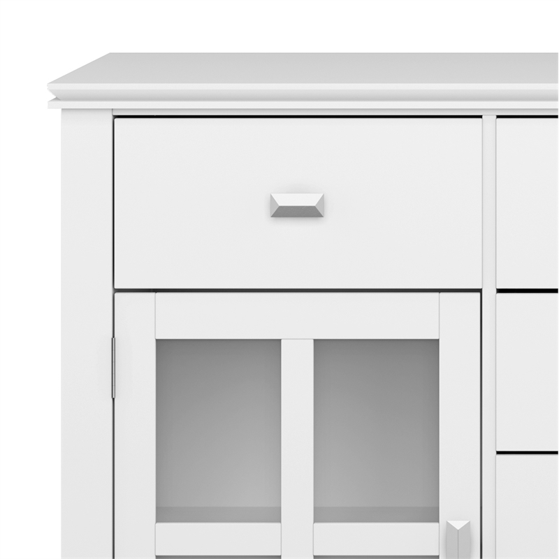 Artisan 60 inch Wide Solid Wood Transitional Sideboard Buffet in White