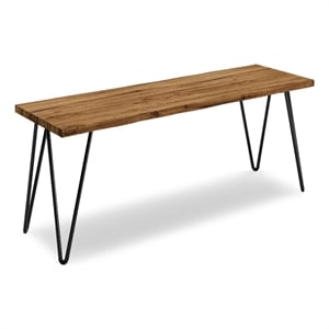 Colton SOLID MANGO WOOD 42 inch Wide Industrial Contemporary Bench in Natural