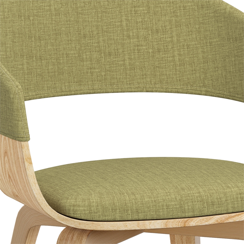 Lowell Mid Century Modern Bentwood Dining Chair with light Wood in Acid Green