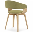 Lowell Mid Century Modern Bentwood Dining Chair with light Wood in Acid Green