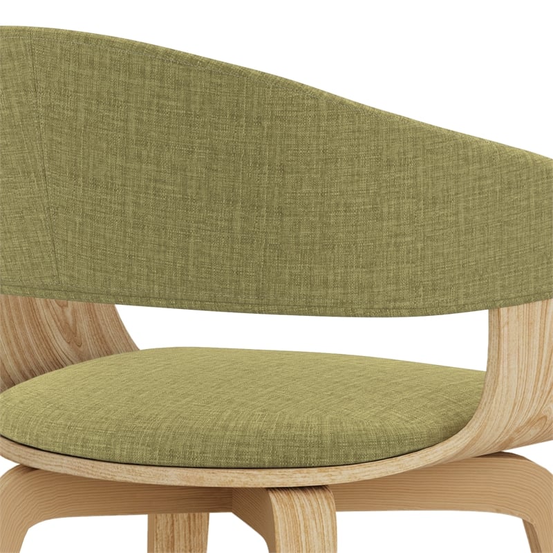 Lowell Mid Century Modern Bentwood Dining Chair with light Wood in Acid Green