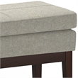 Carlson 27 inch Wide Mid Century Small Ottoman Bench in Greige Linen-Look Fabric