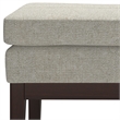 Carlson 27 inch Wide Mid Century Small Ottoman Bench in Greige Linen-Look Fabric