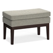 Carlson 27 inch Wide Mid Century Small Ottoman Bench in Greige Linen-Look Fabric